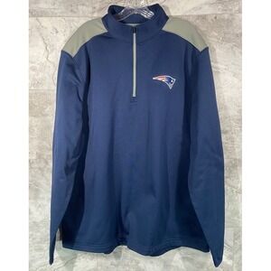 NFL New England Patriots Team Apparel Mens 2XL 1/4 Zip Pullover Navy Sweatshirt